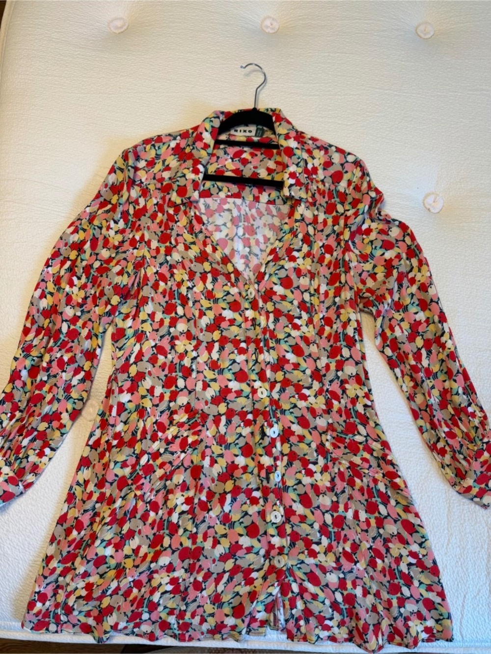 RIXO Olina Floral Collared Mini Dress